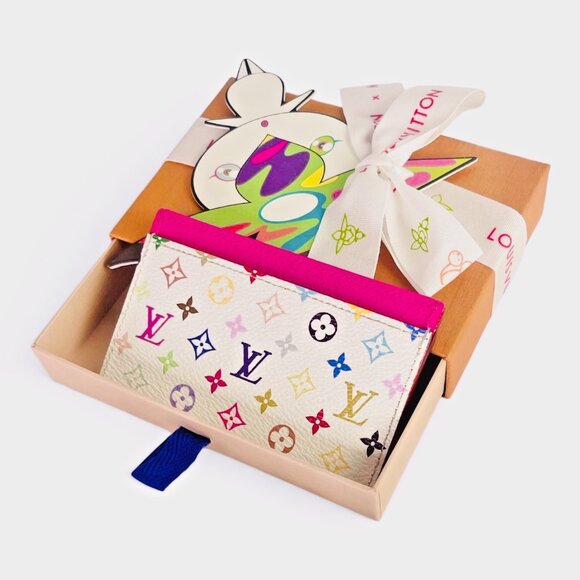 NEW LOUIS VUITTON LV X TM Monogram Multicolor Card Holder Wallet Pink FULL SET - Picture 5 of 8